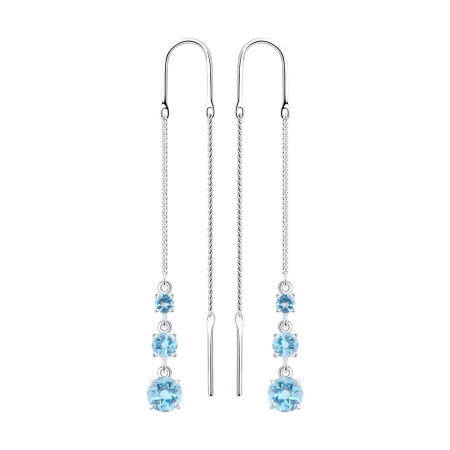 Серьги из серебра с топазами