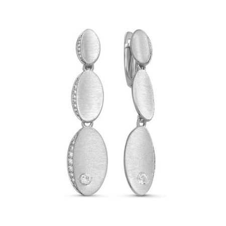 Серьги из серебра с фианитами