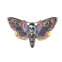 Серебряная брошь с эмалью и фианитами «Мотылек» бражник череп