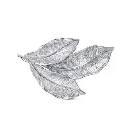 Серебряная брошь «Листья»