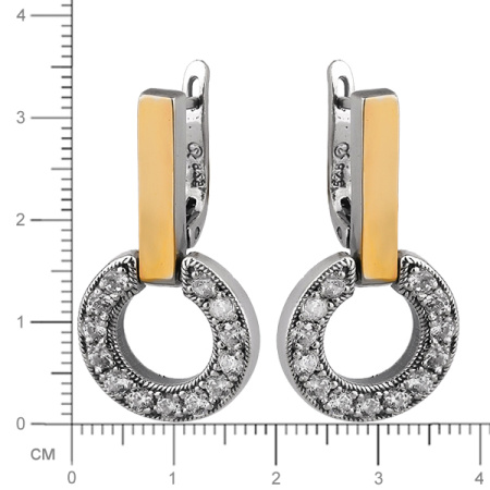 Серебряные серьги с фианитом