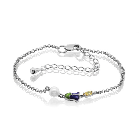 Браслет из серебра с жемчугом «Колокольчик»