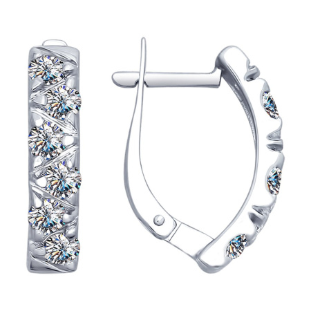 Серьги из серебра с фианитами SOKOLOV