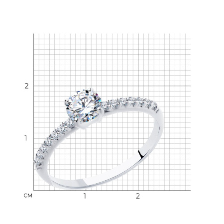 Кольцо из серебра с фианитами