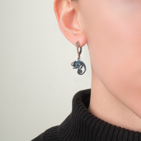 Серьги из серебра «Хамелеон»