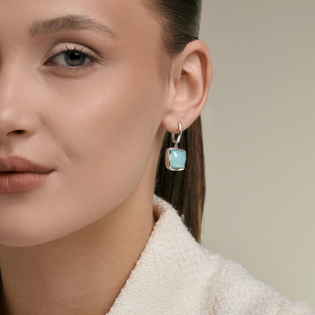 Серьги из серебра с халцедоном