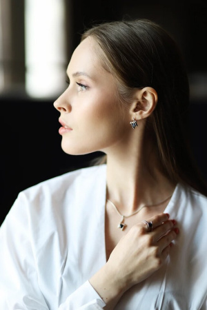 Серьги из серебра ETHNICA с натуральным сапфиром