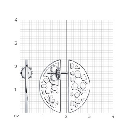 Серьги из серебра «Резной полукруг»