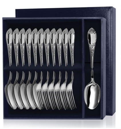 Серебряный набор «Престиж» 12 предметов ложки и вилки