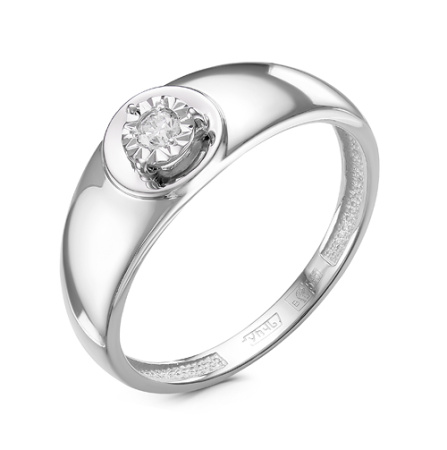 Серебряное кольцо с бриллиантом