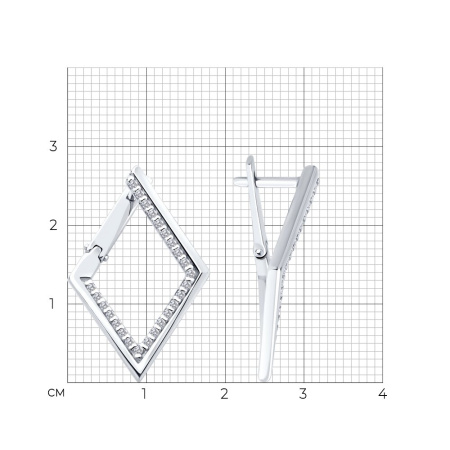 Серьги из серебра с фианитами
