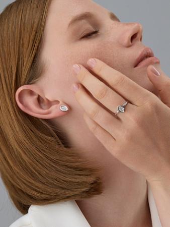 Серьги из серебра с бриллиантами