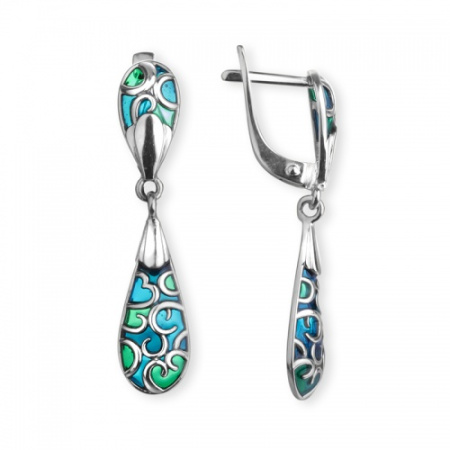 Серьги из серебра с эмалью