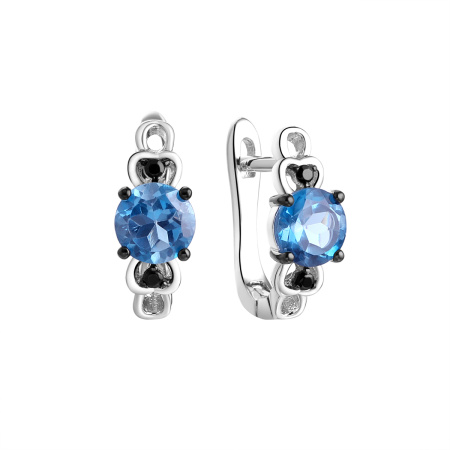 Серьги из серебра с топазом и нонокристаллами