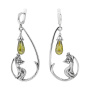 Серьги серебро 925 с цитрином Кот под фонарем