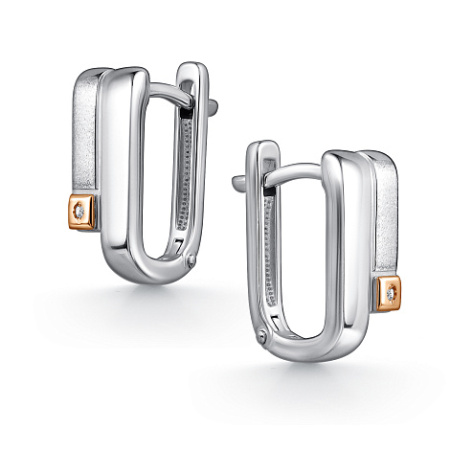 Серьги из серебра с бриллиантом