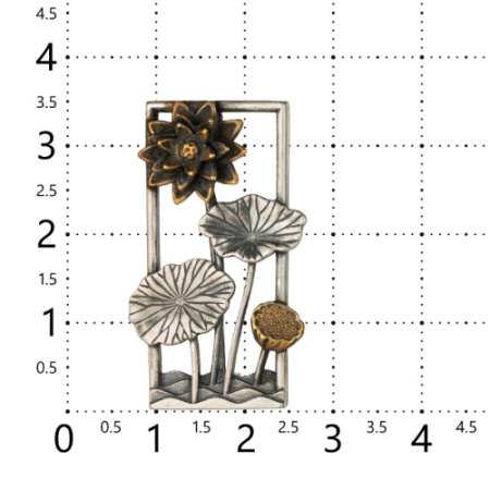 Брошь из серебра «Цветы» с позолотой