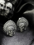Серьги из серебра 925 Череп Кокошник Баба Яга