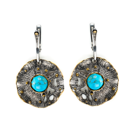 Серебряные серьги с бирюзой