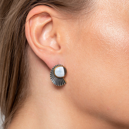 Серебряные серьги «Агатовый Веер»