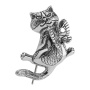 Серебряная брошь «Кот и бабочка»