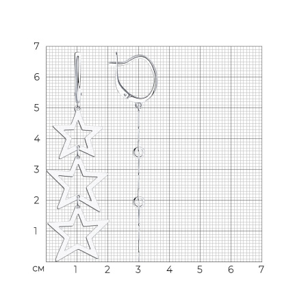 Серьги из серебра «Звезды»