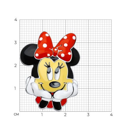 Брошь из серебра с эмалью «Минни Маус»