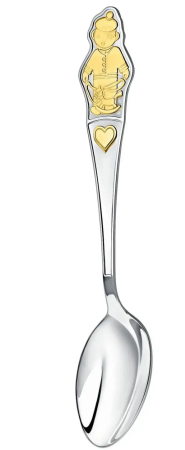 Серебряная ложка детская «Мальчик» с позолотой