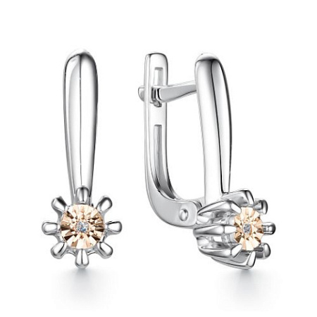 Серьги серебряные с бриллиантами