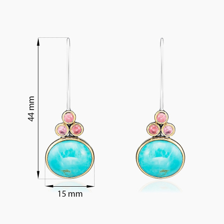 Серебряные серьги «Бирюзовый Шарм»