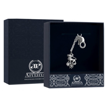 Серебряный брелок для ключей «Зодиак Лев»