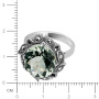 Серебряное кольцо с зеленым аметистом и марказитами Swarovski