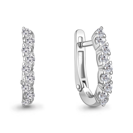 Серьги из серебра с фианитами