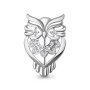Серебряная брошь с фианитами «Сова»