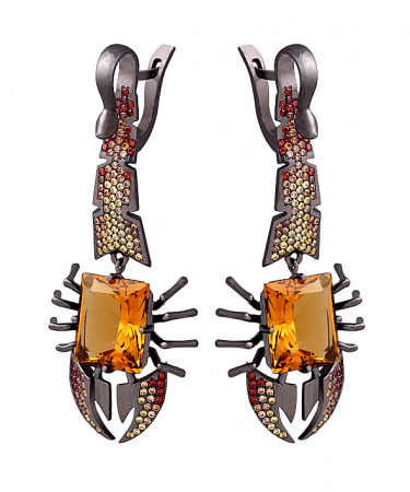 Серебряные серьги «Скорпион»