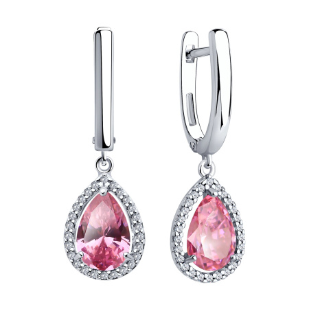 Серьги из серебра с финаитами Розе