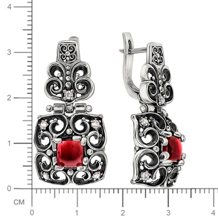 Серьги из серебра с гранатом
