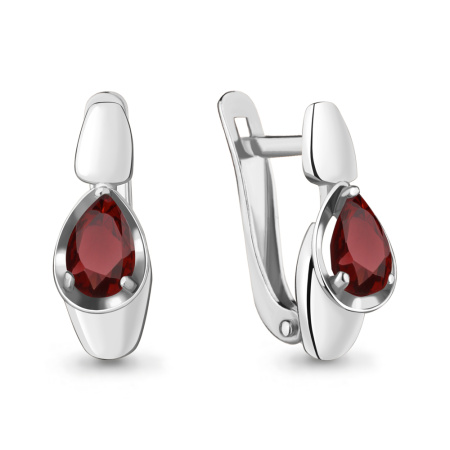 Серебряные серьги с гранатом
