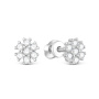 Серьги-пуссеты из серебра с фианитами «Цветок»
