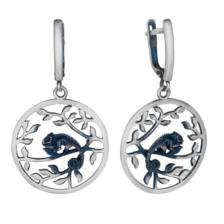 Серебряные серьги «Ящерица»