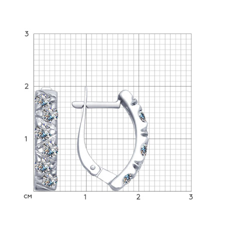 Серьги из серебра с фианитами SOKOLOV