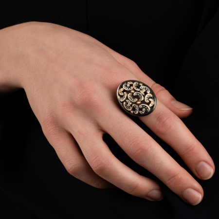 Коьцо из серебра с позолотой «Барокко»