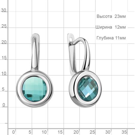 Серьги из серебра с нанотурмалинами