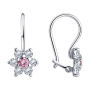 Серьги из серебра с фианитами