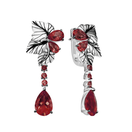 Серьги из серебра с гранатами