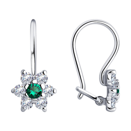 Серебряные серьги с фианитами