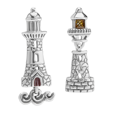 Серьги серебряные «Маяк»