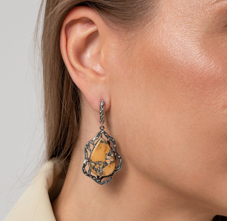 Серебряные серьги с яшмой