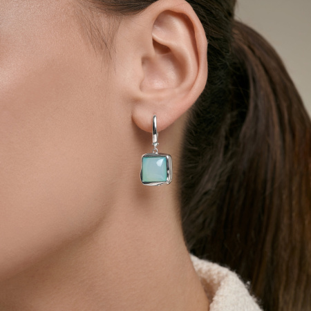 Серьги из серебра с халцедоном