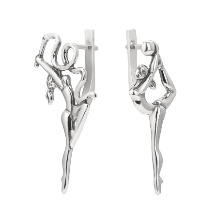 Серьги из серебра «Гимнастика»